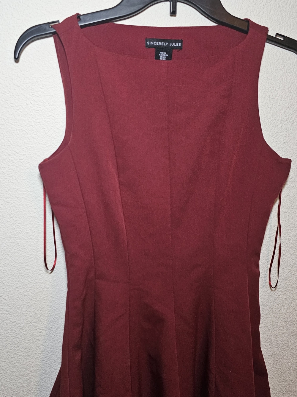 Sincerely Jules Sleeveless Fit-and-Flare Dress - Burgundy